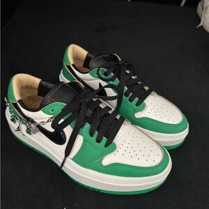 Stylish Green and Black Women's Sneakers